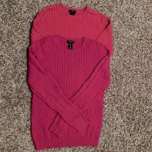 Izod, Coral Sweater, Cable Knit 100% Cotton, Long Sleeve, Crew Neck, New